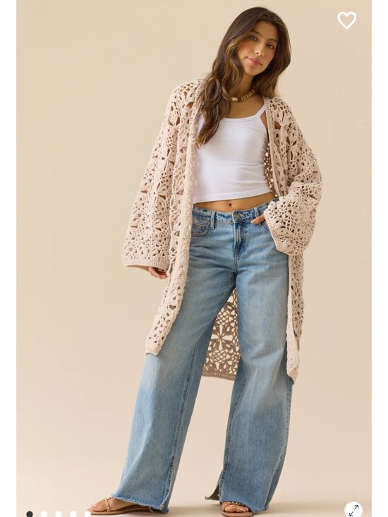 Altar'd State Sweaters - Altar'd State Gemma Chenille Crochet Duster NWT Size XS/S